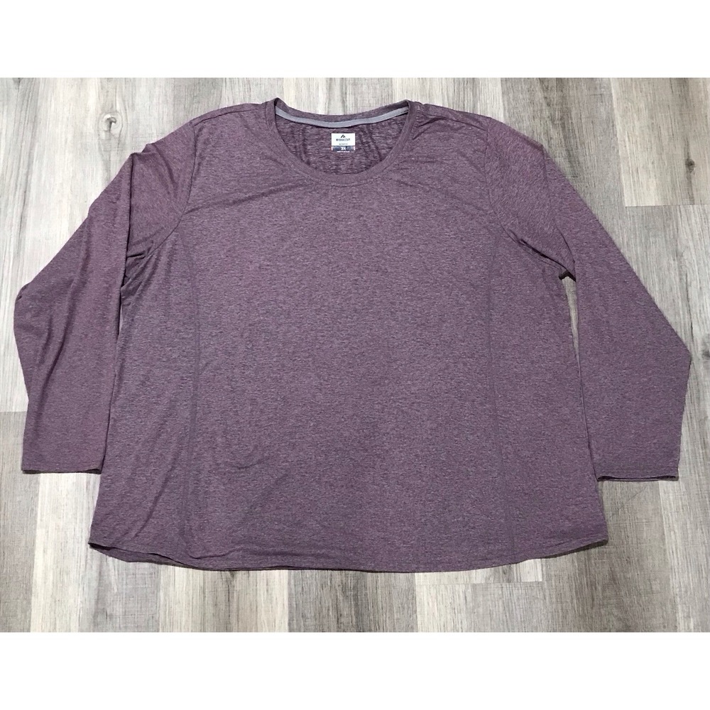 Ridgecut Women's 3XL Purple Heathered Lightweight Crew Neck Long Sleeve Tee XXXL